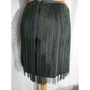 New! Miroa Dark Green Short Mini Fringe Skirt - Juniors Size SMALL @17
